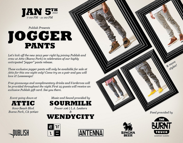 Events: Publish Brand Jogger Pants Party w/ DJ sourMILK