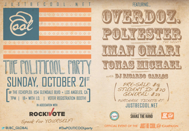 Win tickets to ‘The Politicool Party’ w/ OverDoz., Polyester, Iman Omari & Yonas Michael (Contest)