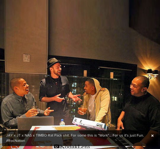 Jay-Z, Nas, JT & Timbaland In The Studio (Pictures)