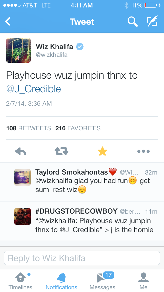 Wiz Khalifa Parties W/ Justin Credible At Playhouse In Hollywood (Pictures)