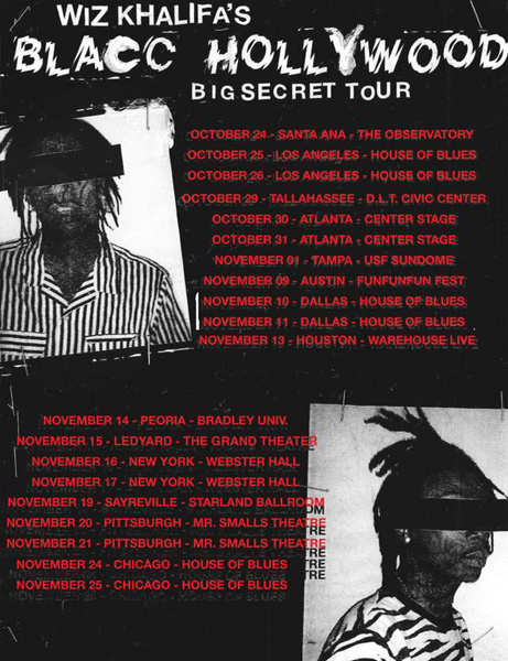Wiz Khalifa’s “Blacc Hollywood Big Secret” Tour Dates (News)