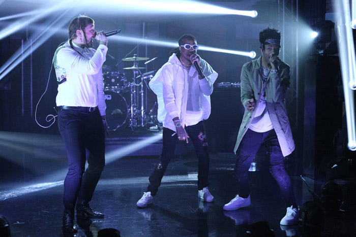 Post Malone Performs “Congratulations” With Quavo & Metro Boomin On “Late Night” [WATCH]