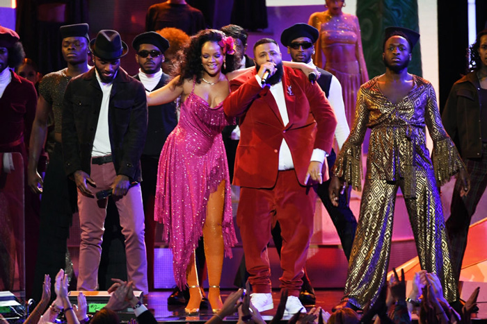 DJ Khaled Performs “Wild Thoughts” With Rihanna & Bryson Tiller At The GRAMMYs [WATCH]