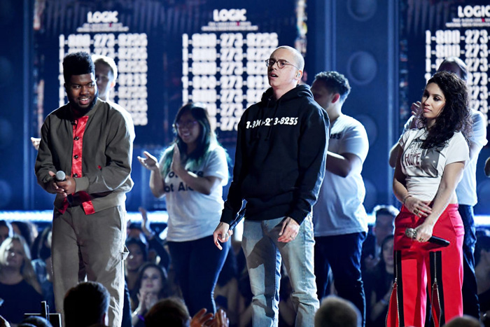 Logic Delivers Powerful Performance Of “1-800” At The GRAMMYs With Khalid & Alessia Cara [WATCH]